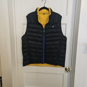 Nautica Dark Blue Quilted Vest Reversible!!!